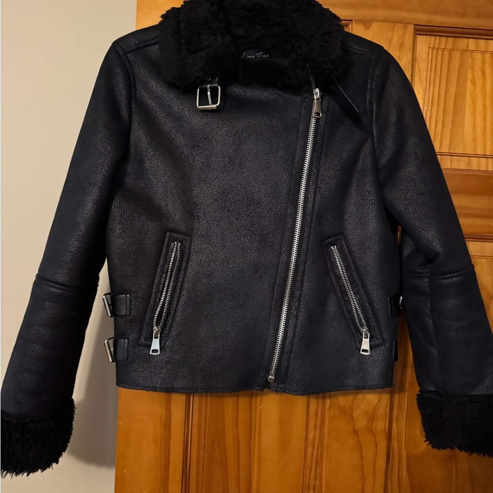 Love Tree Black Leather Jacket